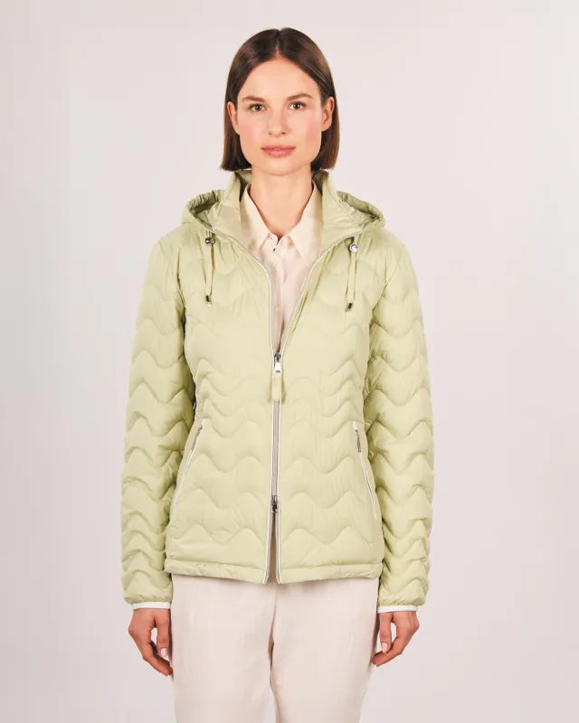 Grüne Steppjacke Wellenstepp Silk-Touch - Damenjacke in Grün
